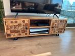 Houten tv meubel, Huis en Inrichting, Kasten | Televisiemeubels, Ophalen, 100 tot 150 cm, Zo goed als nieuw, Minder dan 100 cm