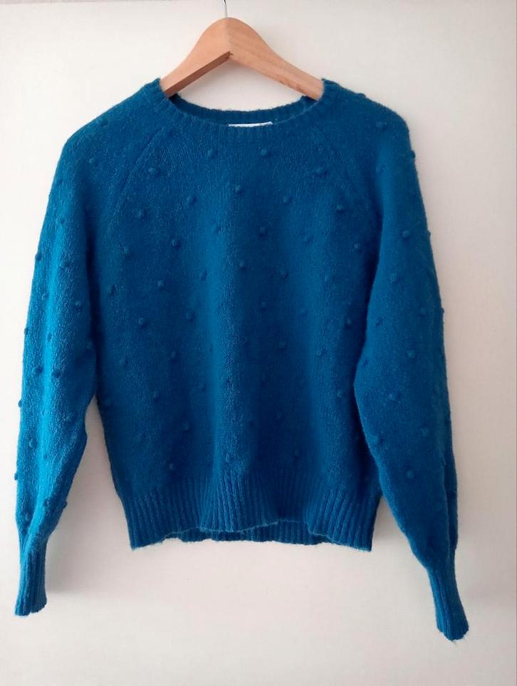 Leuke trui met bolletjes van VILA, Kleding | Dames, Truien en Vesten, Gedragen, Maat 36 (S), Blauw, Ophalen of Verzenden