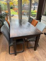 Teakhouten Eettafel + 6 Henders & Hazel Stoelen, Huis en Inrichting, Tafels | Eettafels, Ophalen, Gebruikt, 100 tot 150 cm, Teakhout