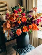 Echt een Eyecatcher Zijden bloemen in vaas Zwart Zijde, Ophalen of Verzenden, Nieuw