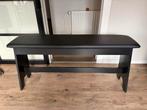 Zwarte orgelbank met handgemaakte hoes, Ophalen, Overige materialen, Gebruikt, 100 tot 150 cm