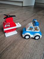 Duplo politieauto en brandweer helikopter, Ophalen of Verzenden, Zo goed als nieuw