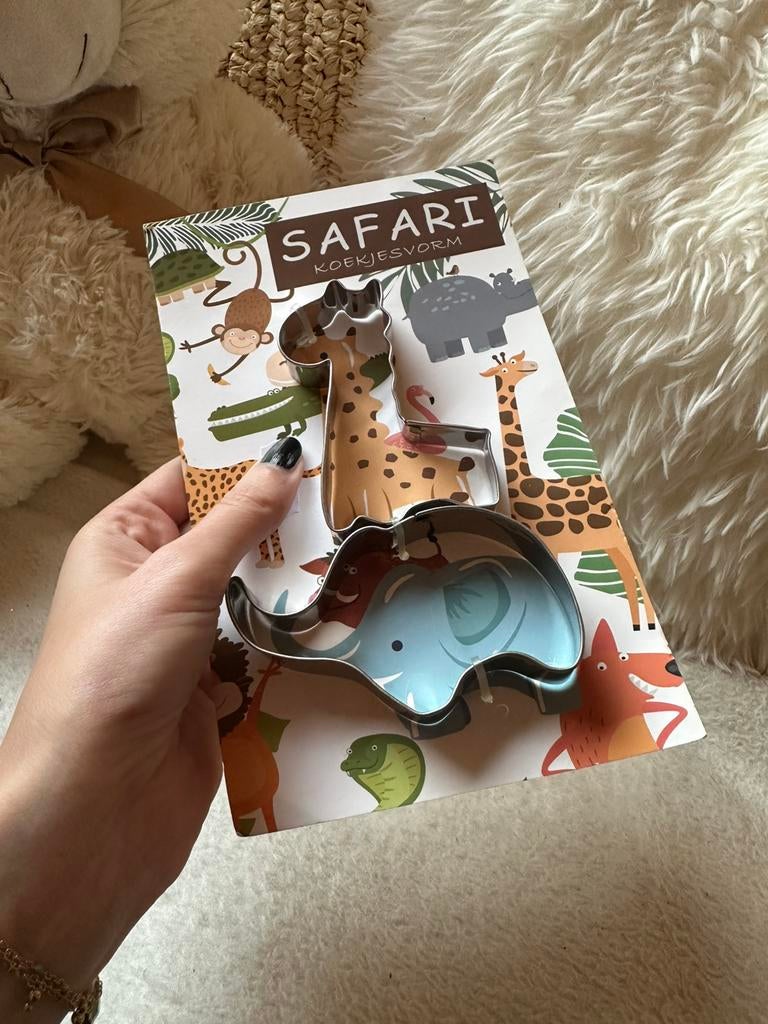 Metalen uitsteekvormpjes voor koekjes met een safari thema, Ophalen of Verzenden, Taarten of Cupcakes, Bakvorm