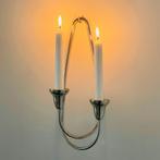 grote RVS vintage Deens Design KANDELAAR Georg Jensen Swing, Gebruikt, Ophalen of Verzenden, Metaal, Kandelaar