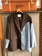 Unieke Blazer zwart/dennim L/XL, Kleding | Dames, Jasjes, Kostuums en Pakken, Zwart, Maat 46/48 (XL) of groter, Ophalen of Verzenden