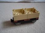 wagon met 2 beige bakjes en pallets voor de duplo trein, Ophalen of Verzenden, Gebruikt, Complete set, Duplo