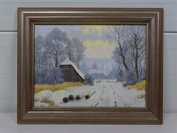 A5346 Mooi Winters Landschapschilderij beschikbaar voor biedingen