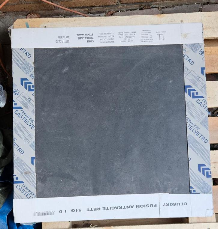 Castlevetro Fusion Antracite Rett 60x60cm tegel, Doe-het-zelf en Verbouw, Tegels, Nieuw, Vloertegels, Keramiek, 60 cm of meer
