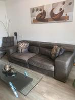 Elektrische leren bank, Huis en Inrichting, Banken | Bankstellen, Strak, Gebruikt, Driepersoons, 75 tot 100 cm