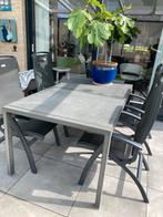 Tuintafel met 2 natuurstenen bladen 170x96, Tuin en Terras, Tuinsets en Loungesets, Ophalen, Gebruikt, Overige materialen
