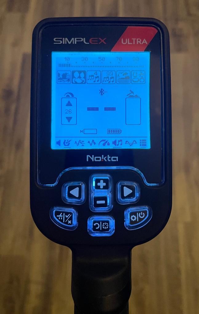 Nokta Simplex Ultra met Bluetooth koptelefoon., Hobby en Vrije tijd, Metaaldetectors, Zo goed als nieuw, Meer dan 30 cm, Overige merken