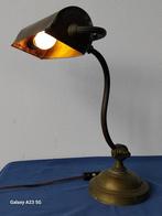 Art Deco notarissen lamp bureaulamp pianolak messing, Ophalen of Verzenden