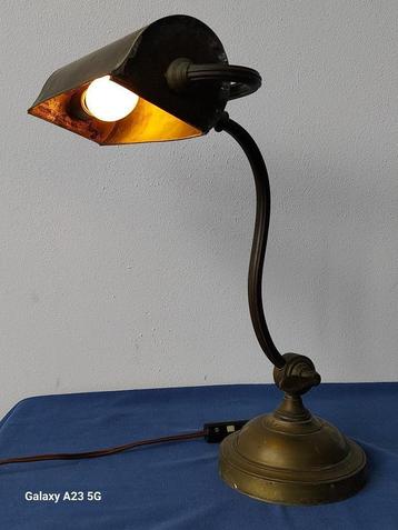 Art Deco notarissen lamp bureaulamp pianolak messing beschikbaar voor biedingen