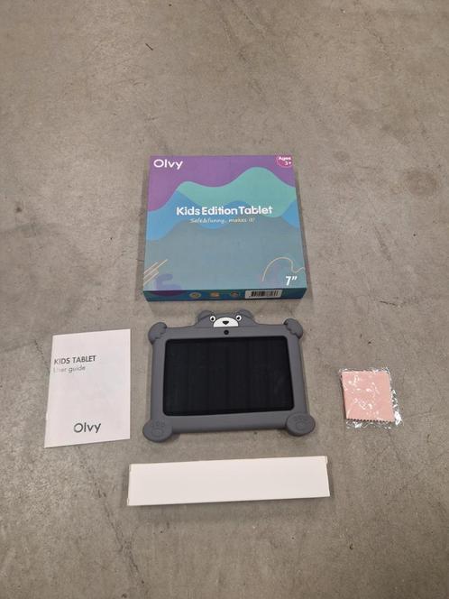 Olvy kindertablet Roze/Grijs - Android - 98GB - Beschermhoes, Computers en Software, Android Tablets, Zo goed als nieuw, 7 inch of minder