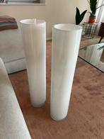 Witte glazen vazen - set van 2, Ophalen, Wit, 75 cm of meer, Glas