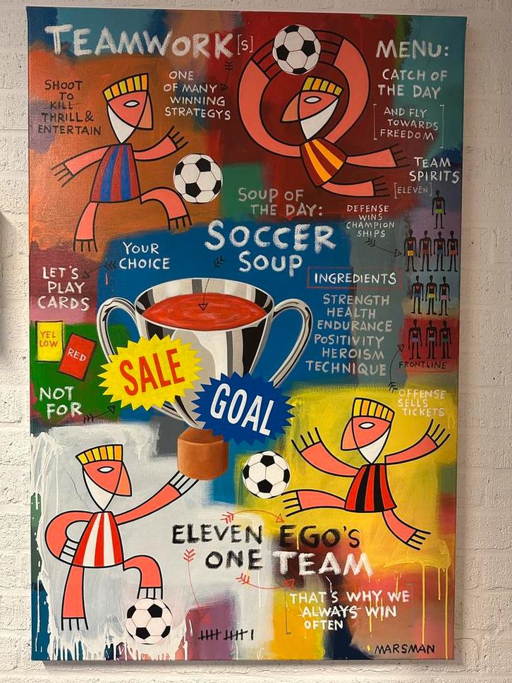 Jean-Paul Marsman PSV Groot doek, Antiek en Kunst, Kunst | Schilderijen | Abstract, Ophalen