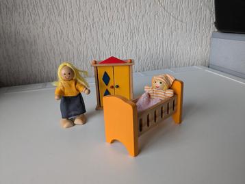 Houten poppenhuis kinderkamer setje 🏠 beschikbaar voor biedingen