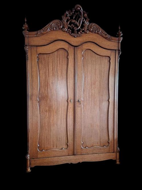 Originele biedermeier kuifkast linnenkast DEMONTABEL, Antiek en Kunst, Antiek | Meubels | Kasten, Ophalen of Verzenden