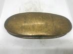 ovaal geel koper tabaksdoos antiek maritiem, Ophalen of Verzenden, Koper