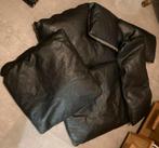 Zwarte leren kussenset, 5 stuks, 3 vierkante, 2 langwerpige, Ophalen of Verzenden, Gebruikt, Zwart, Vierkant