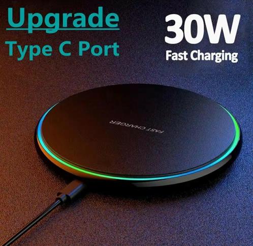 Te koop 30w draadloze gsm accu lader nieuw wireless charger , Telecommunicatie, Mobiele telefoons | Telefoon-opladers, Nieuw, Overige merken