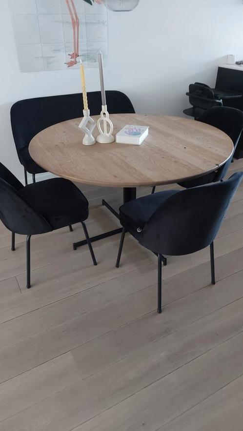 Set van 3 stoelen + 1 zitbank, be pure home velvet zwart, Huis en Inrichting, Stoelen, Zo goed als nieuw, Zwart, Ophalen