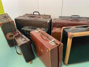 Vintage Koffers - Partij van 10 stuks beschikbaar voor biedingen