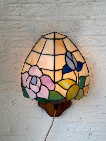 Vintage lamp tiffany stijl glas in lood beschikbaar voor biedingen