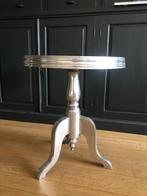 Zilveren bijzettafels, Huis en Inrichting, Tafels | Bijzettafels, Minder dan 55 cm, Metaal of Aluminium, Rond, Zo goed als nieuw