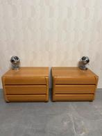 Vintage set nachtkastjes moser retro ladekastje fineer hout, Huis en Inrichting, Vintage, Vintage, Zo goed als nieuw, 45 tot 65 cm