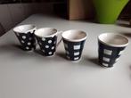 Vier blauwe koffie mokken, Huis en Inrichting, Ophalen of Verzenden, Zo goed als nieuw, Overige stijlen, Kop(pen) en/of Schotel(s)