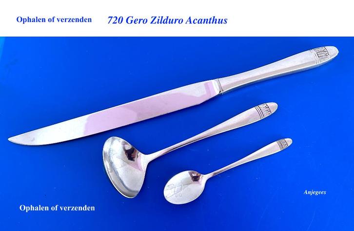 3 stuks Acanthusblad 720 Gero Zilduro rvs bestek, Antiek en Kunst, Antiek | Bestek, Ophalen