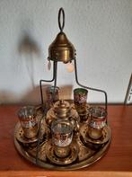 Vintage Marokkaanse theepot/ theeset, dienblad en glaasjes, Ophalen of Verzenden