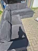 Mooie ribstof bank antraciet – 286 x 195 cm, Huis en Inrichting, Ophalen, Zo goed als nieuw, 75 tot 100 cm