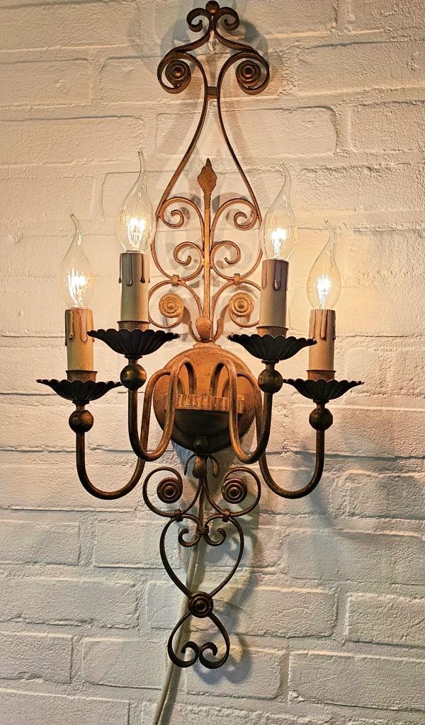 APARTE antieke Franse 4-lichts applique / wandlamp lamp, Huis en Inrichting, Lampen | Wandlampen, Ophalen of Verzenden