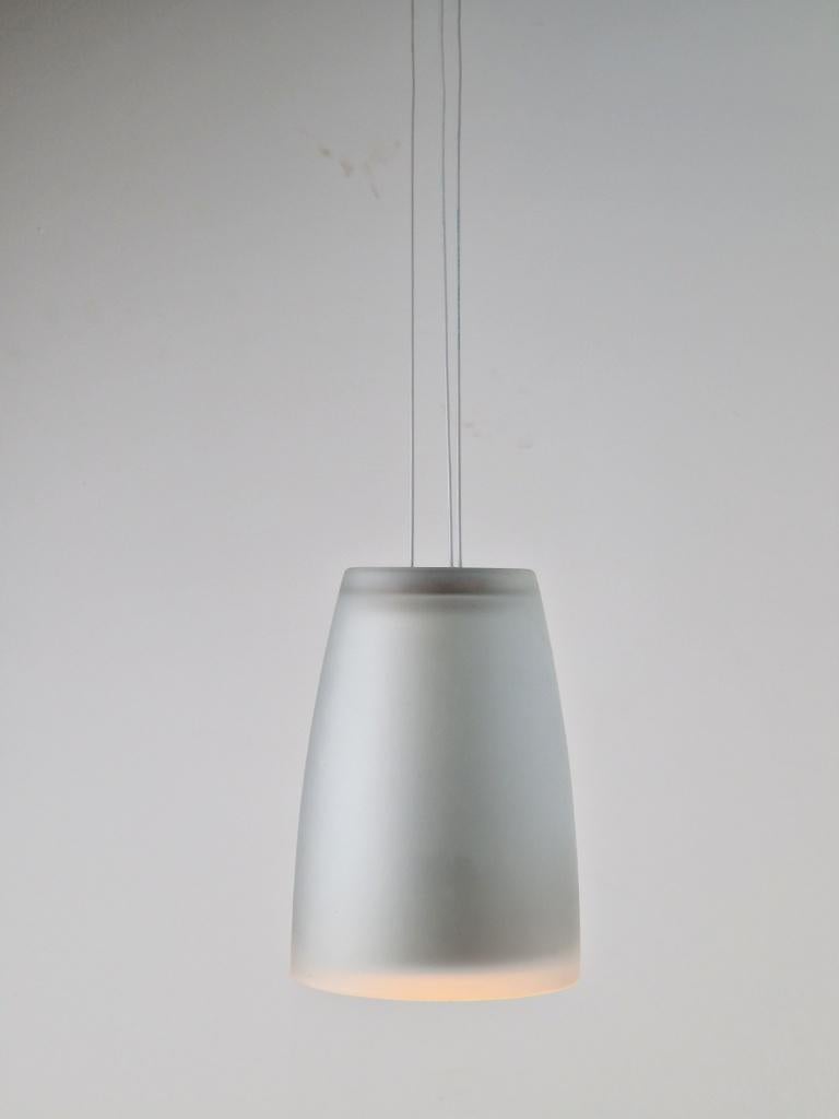 Vintage tre ci luce luna 3525 hanglamp glas ’90 italian, Huis en Inrichting, N, Vintage, Ophalen of Verzenden, Minder dan 50 cm