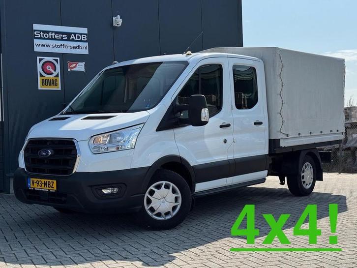 Ford Transit 350 2.0 TDCI L2H1 DC 4WD | Huif | CarPlay | Nav, Auto's, Bestelauto's, Bedrijf, Te koop, 4x4, ABS, Airbags, Airconditioning
