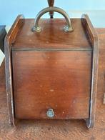 Antieke Mahonie Houten Kolenbak met Schep, Ophalen