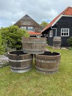 Halve whiskyvaten wijnvaten eiken plantenbak mini vijver, Tuin en Terras, Bloembakken en Plantenbakken, Ophalen, Minder dan 60 cm