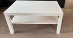 Witte  salontafel met plank, Kunststof, 100 tot 150 cm, Vierkant, Zo goed als nieuw