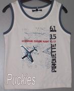 *SALE* Wit/blauw Pirouette singlet maat 116 *NieuW* a, Kinderen en Baby's, Kinderkleding | Maat 116, Nieuw, Ophalen of Verzenden