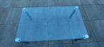 Glazen Salontafel met Aluminium Poten, Huis en Inrichting, Tafels | Salontafels, Ophalen, Gebruikt, 100 tot 150 cm, 50 tot 100 cm