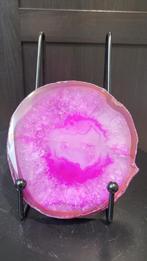 Agaat schijf roze, Verzamelen, Mineralen en Fossielen, Ophalen of Verzenden