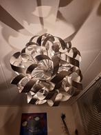 hangamp bol krul rvs zilverkleurig chroom, Huis en Inrichting, Lampen | Hanglampen, Ophalen, Zo goed als nieuw, Metaal, 50 tot 75 cm