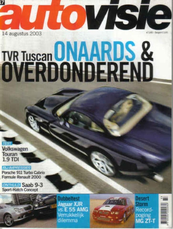 Autovisie 17 2003 : Mercedes Benz E55 AMG - Jaguar XJR - TVR, Boeken, Auto's | Folders en Tijdschriften, Gelezen, Algemeen, Ophalen of Verzenden