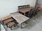 Massief Eiken Huiskamerset - Tafel, Stoelen & Bijzettafels, Ophalen
