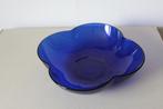 fruitschaal - Retro blauw glas, Schaal, Ophalen of Verzenden, Overige vormen, Glas