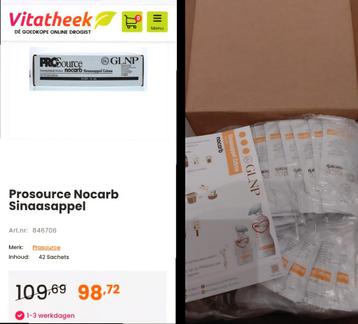 Prosource nocarb sinaasappel eiwitsupplement 42 sachets beschikbaar voor biedingen