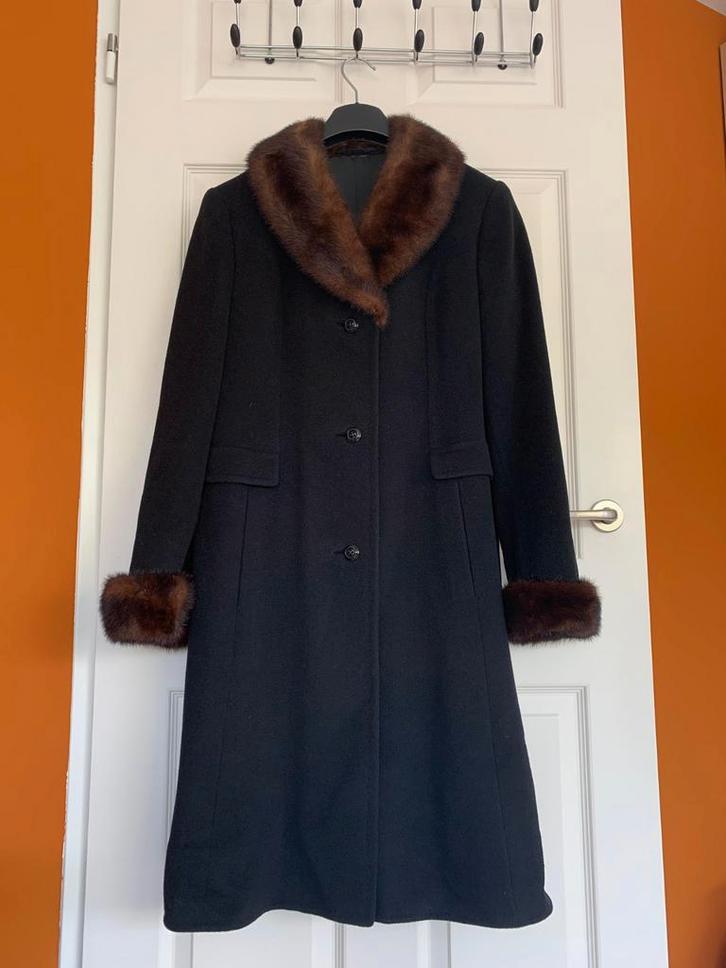 Vintage damesjas van de kleermaker, wol met nertsen, 38/40, Kleding | Dames, Jassen | Winter, Zo goed als nieuw, Maat 38/40 (M)