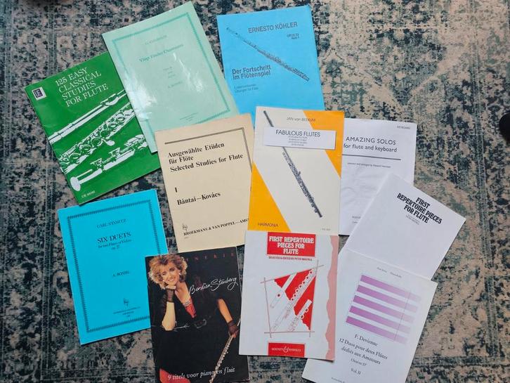 Diverse dwarsfluit bladmuziek, Diversen, Schrijfwaren, Gebruikt, Ophalen of Verzenden